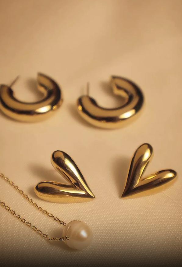 18K Gold-Plated Stainless Steel Earrings for Women in Pakistan | AllZoey