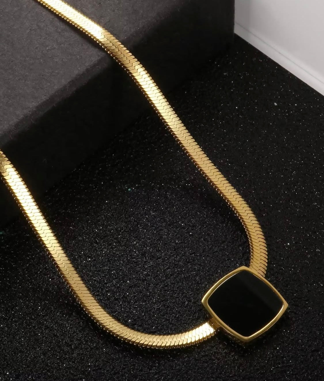 Black Square Pendant