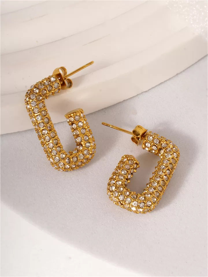 Aqua Zircon Hoops