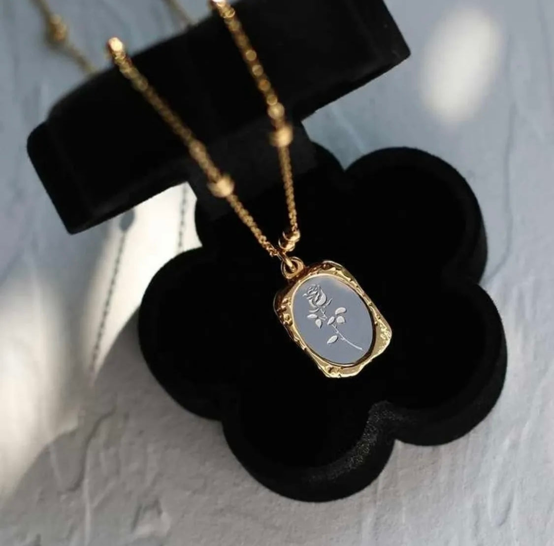Antique Rose Mirror Pendant