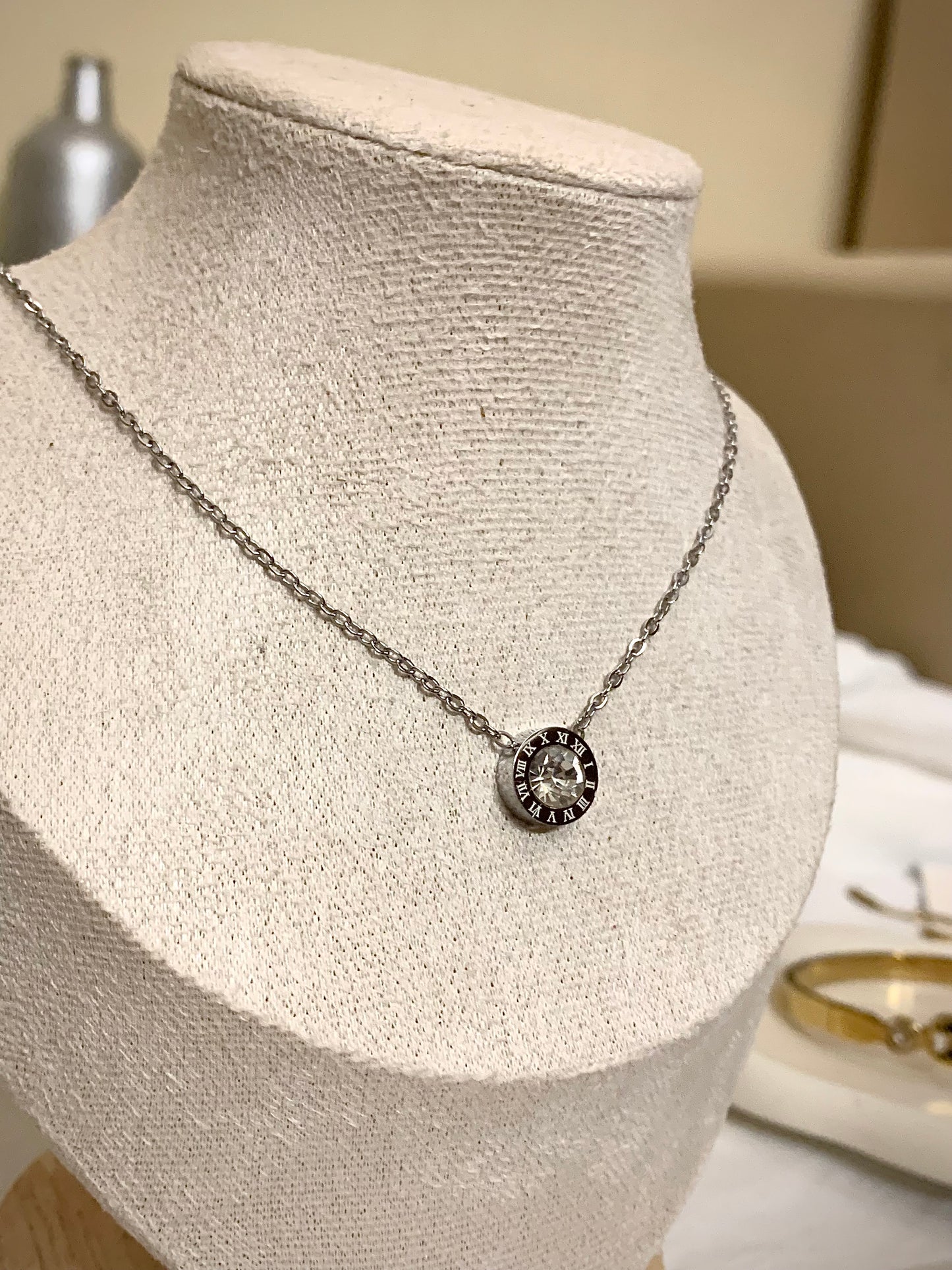 Silver Roman Dial Pendant