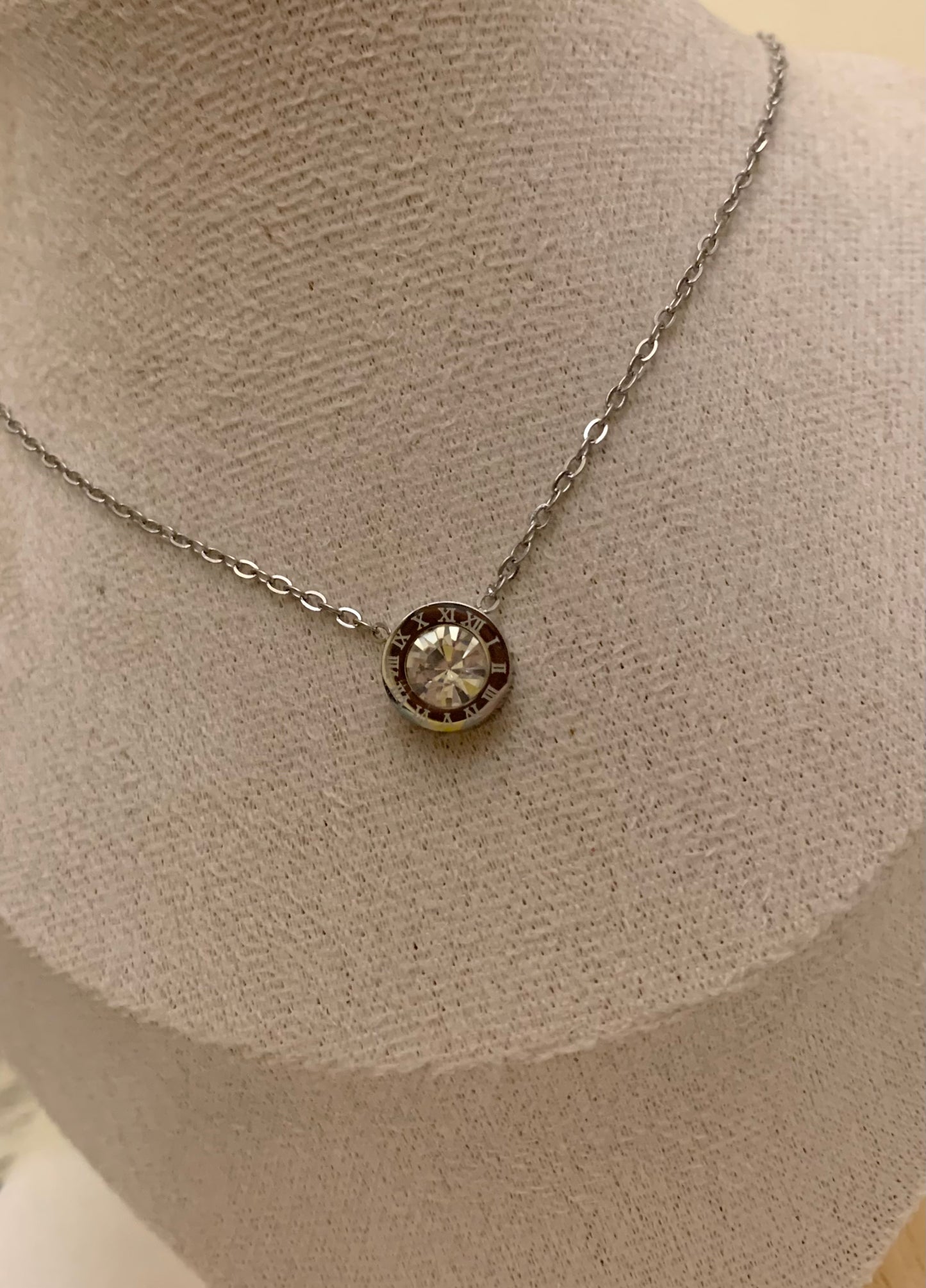 Silver Roman Dial Pendant
