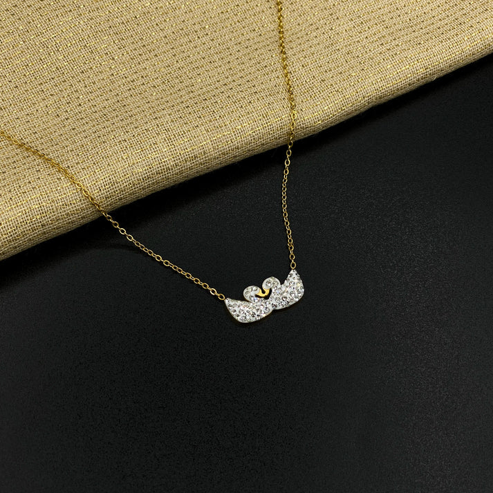 Double Swan White Pendant