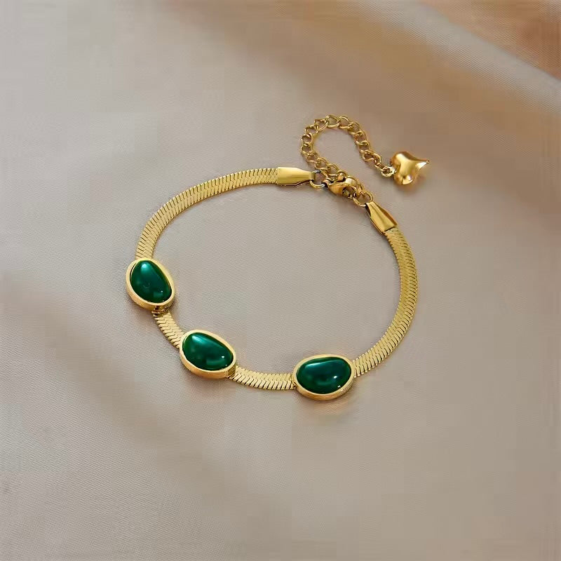 3 Stones Emerald Bracelet