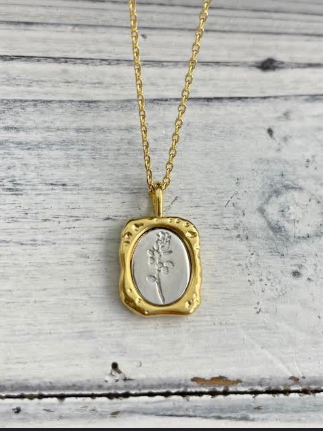 Antique Rose Mirror Pendant