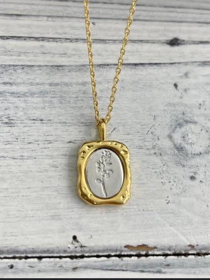 Antique Rose Mirror Pendant