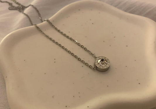 Silver Roman Dial Pendant