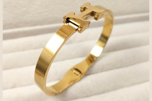 H Gold Bangle