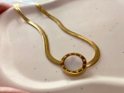 White Roman Dial Chain Pendant