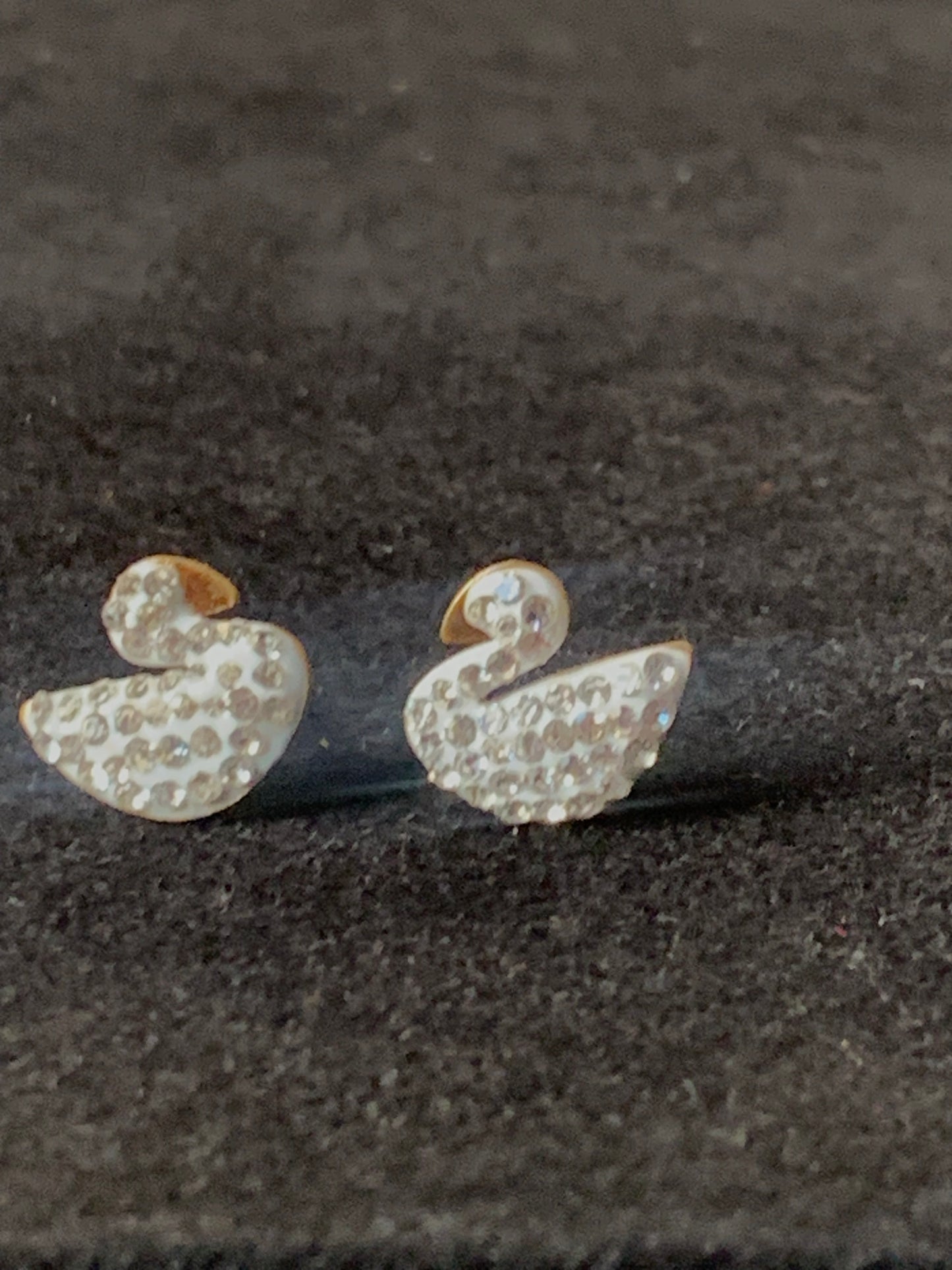 White Gold Zircon Swan Studs