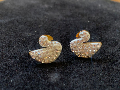 White Gold Zircon Swan Studs