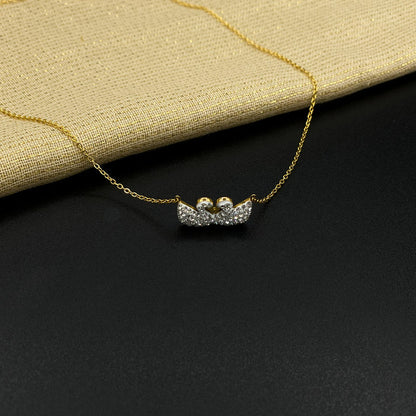 Double Swan White Pendant