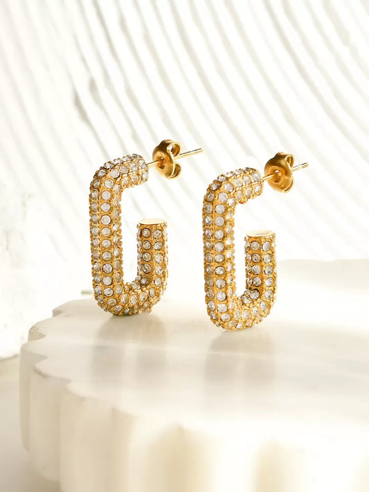 Aqua Zircon Hoops