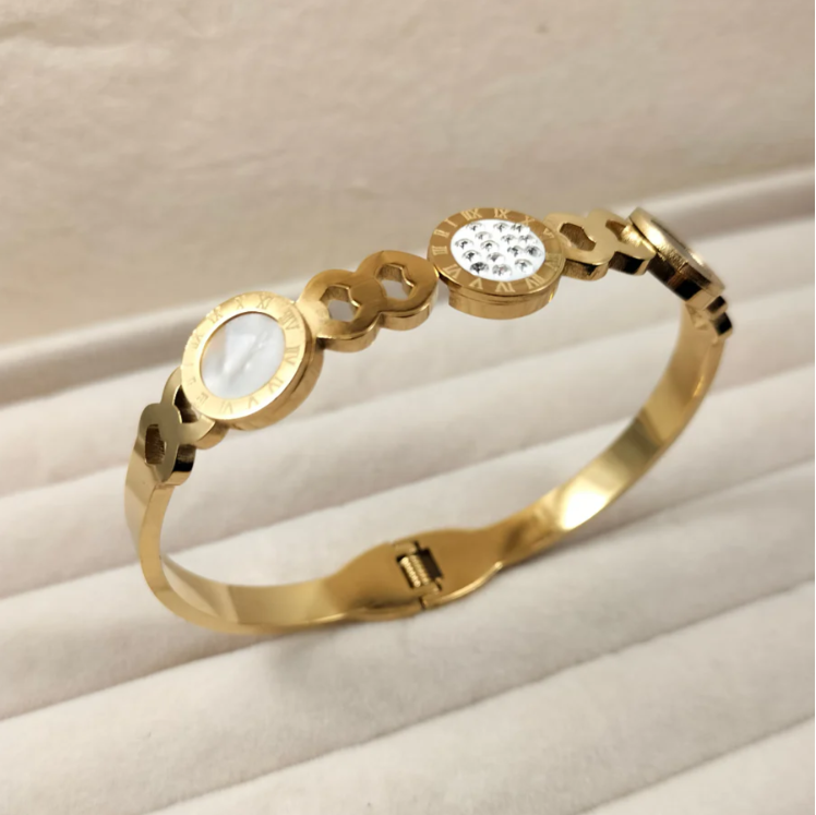 Lucky Roman Numeral Stones Bangle